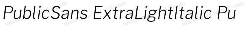 PublicSans ExtraLightItalic Public字体转换